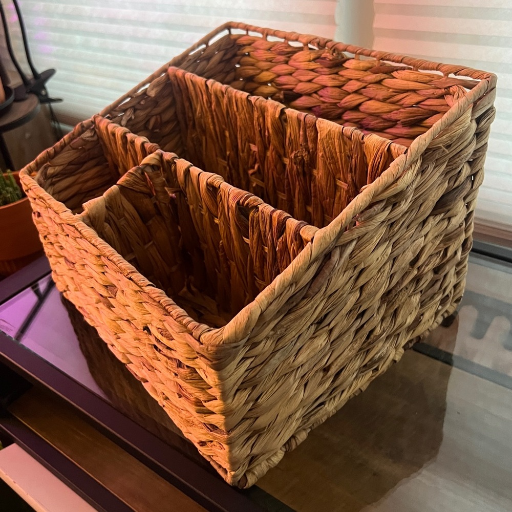 Wicker Desk File Organizer